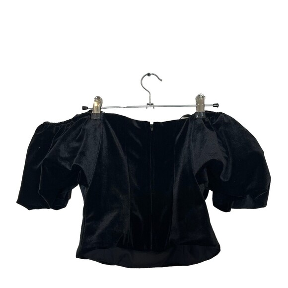 Anthropologie NWT Hutch Velvet Corset Top Women’s Size 0P Off Shoulder Black - Picture 7 of 11
